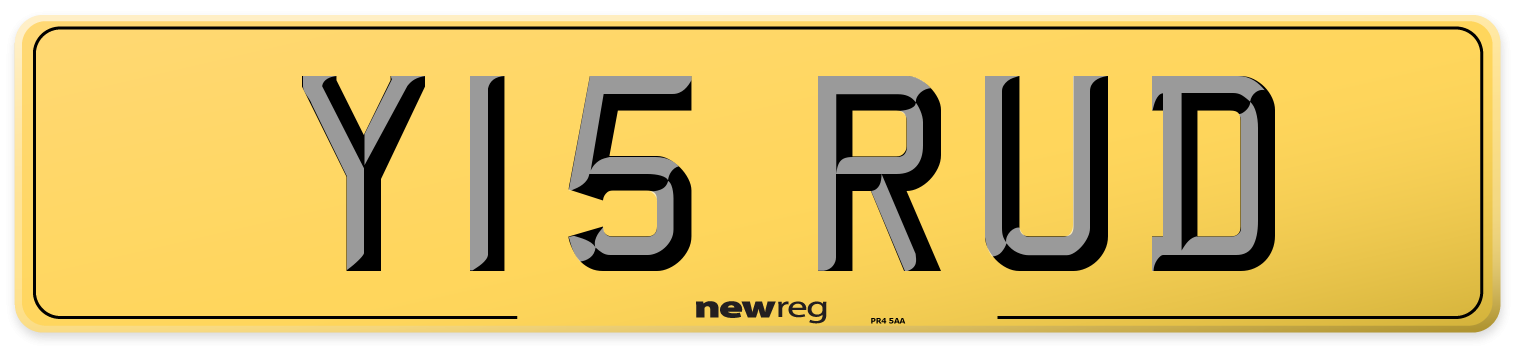 Y15 RUD Rear Number Plate