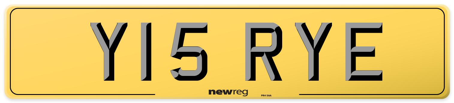 Y15 RYE Rear Number Plate