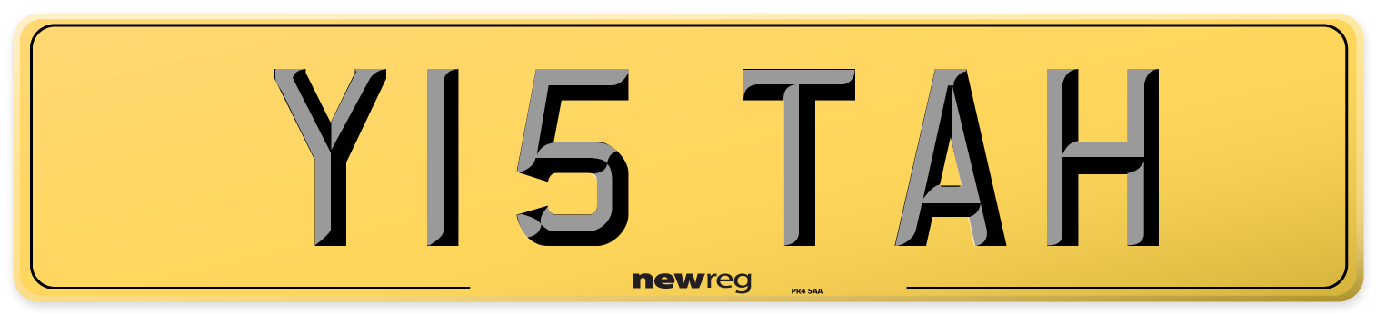 Y15 TAH Rear Number Plate