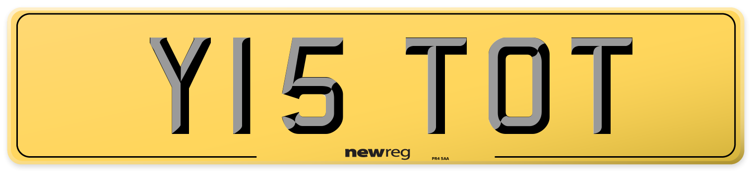 Y15 TOT Rear Number Plate