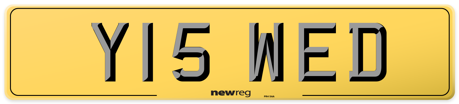 Y15 WED Rear Number Plate
