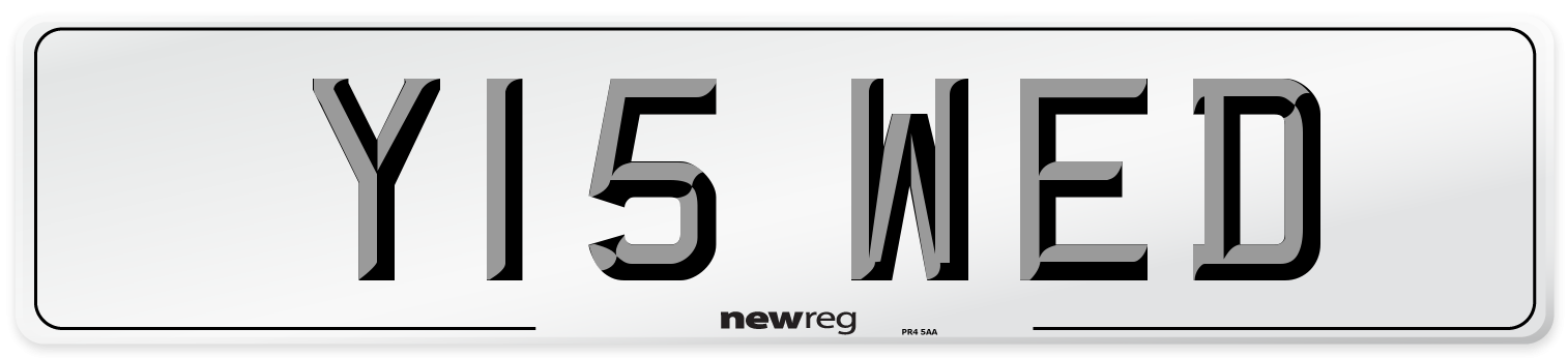 Y15 WED Front Number Plate
