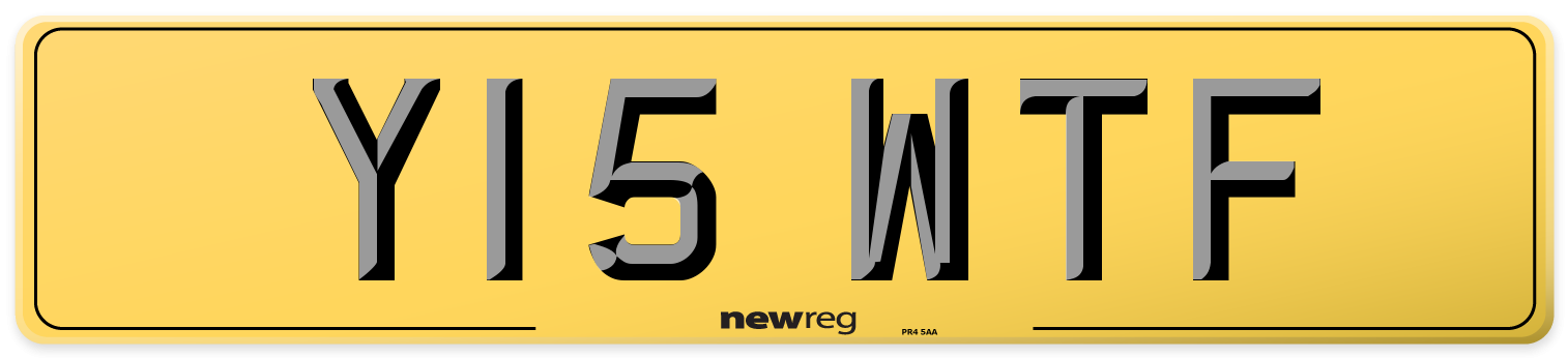 Y15 WTF Rear Number Plate
