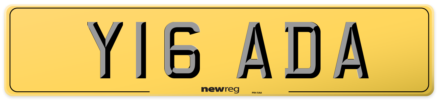 Y16 ADA Rear Number Plate