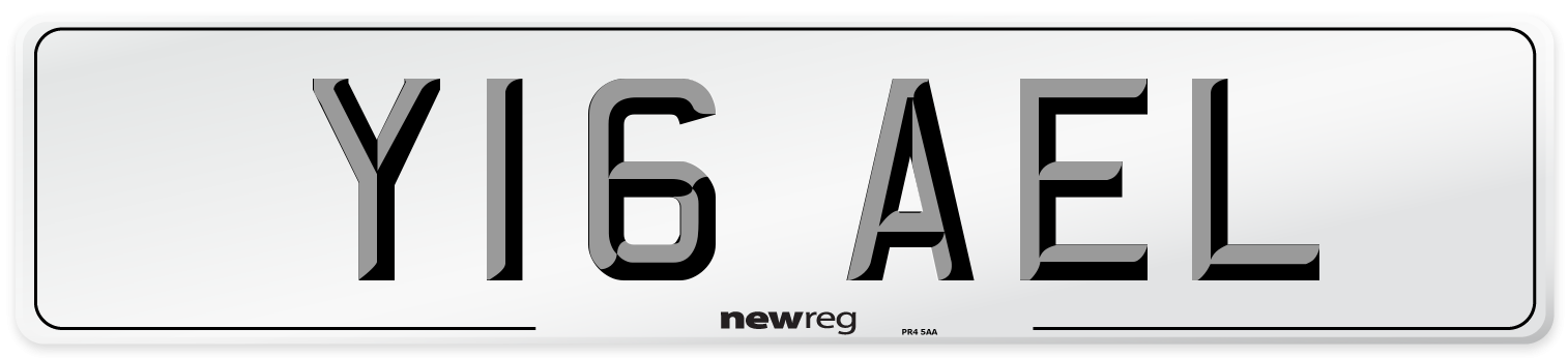 Y16 AEL Front Number Plate