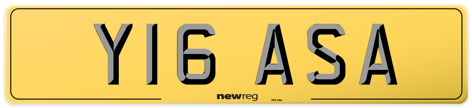 Y16 ASA Rear Number Plate