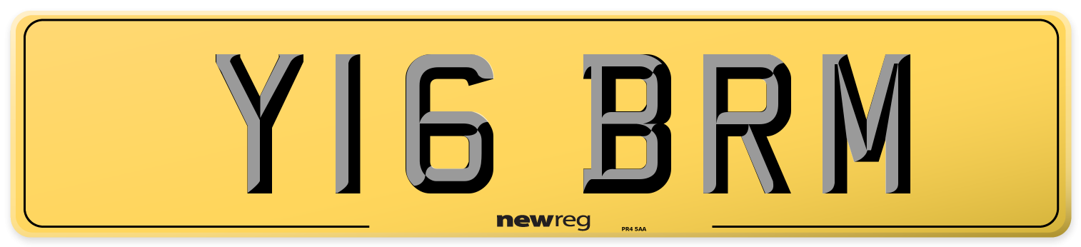 Y16 BRM Rear Number Plate