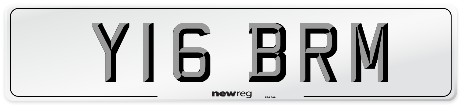 Y16 BRM Front Number Plate