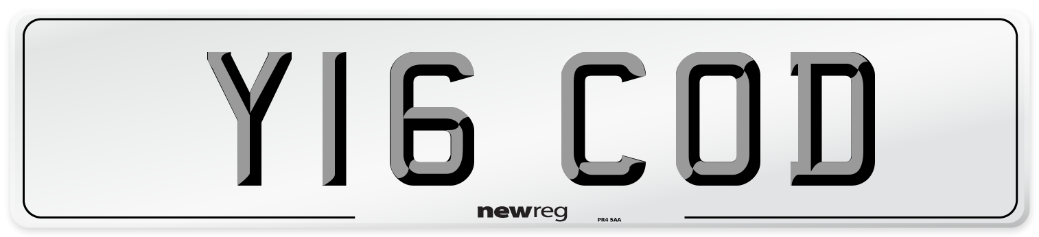 Y16 COD Front Number Plate