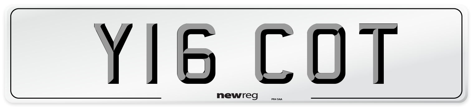 Y16 COT Front Number Plate
