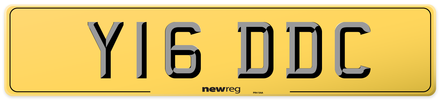 Y16 DDC Rear Number Plate