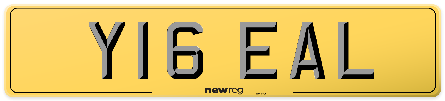 Y16 EAL Rear Number Plate