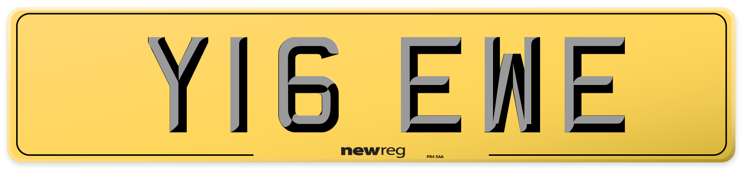 Y16 EWE Rear Number Plate