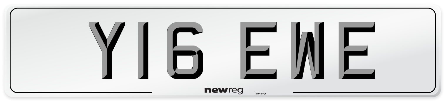 Y16 EWE Front Number Plate