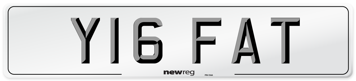 Y16 FAT Front Number Plate