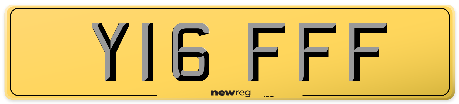 Y16 FFF Rear Number Plate