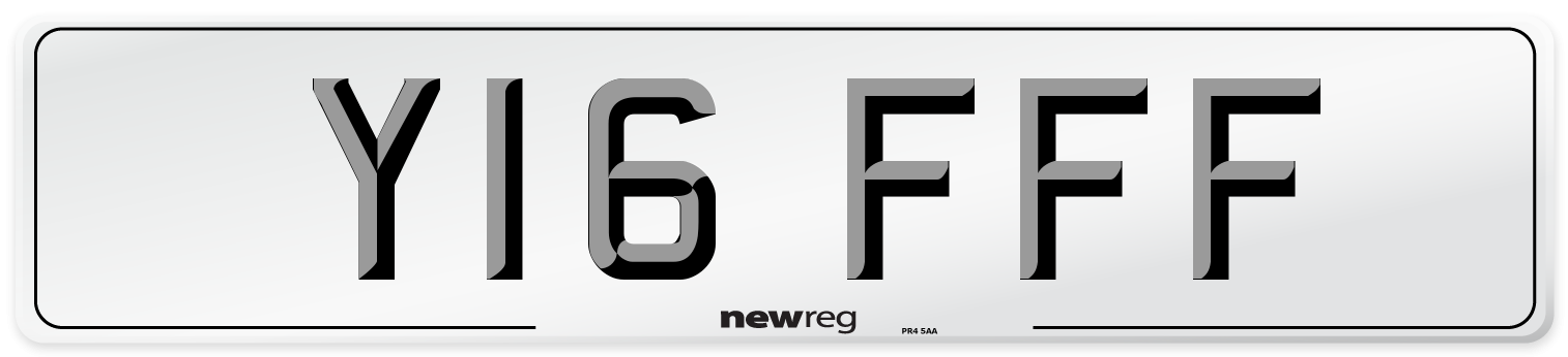 Y16 FFF Front Number Plate