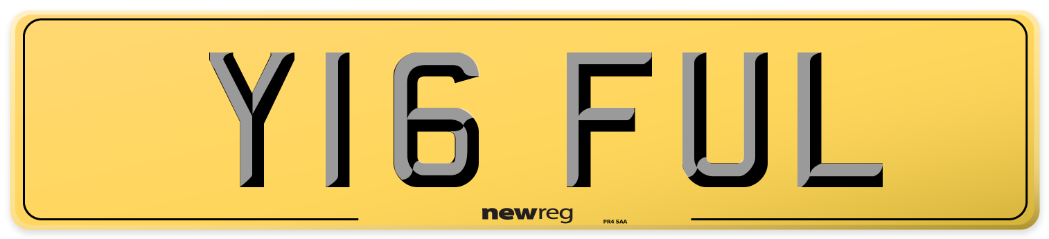 Y16 FUL Rear Number Plate