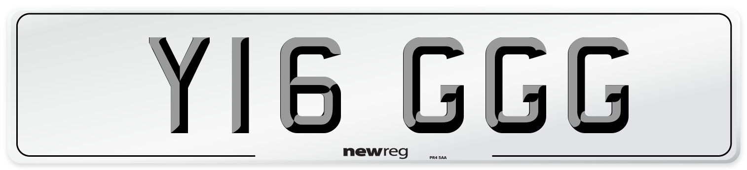 Y16 GGG Front Number Plate