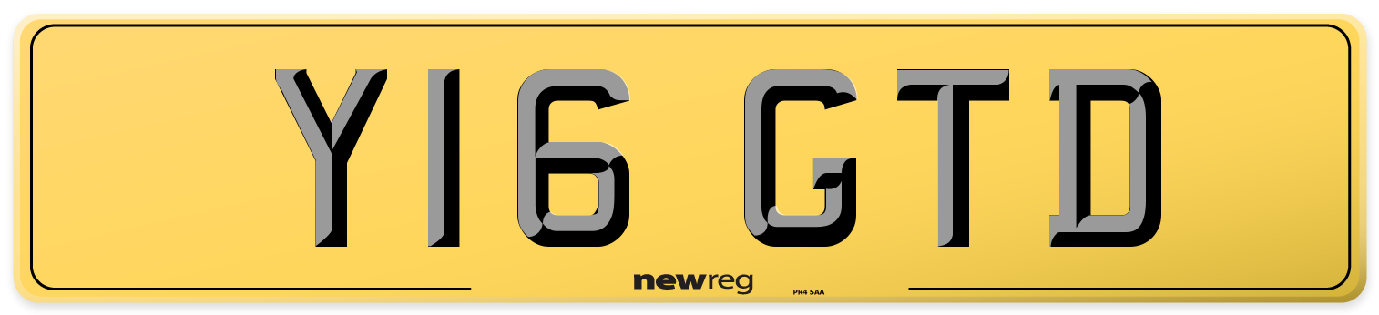 Y16 GTD Rear Number Plate