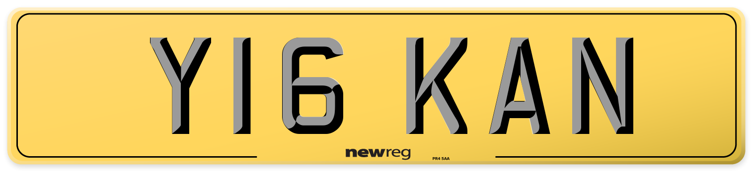 Y16 KAN Rear Number Plate