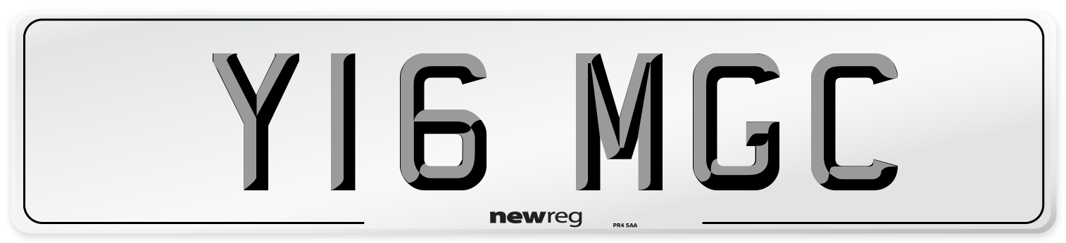Y16 MGC Front Number Plate