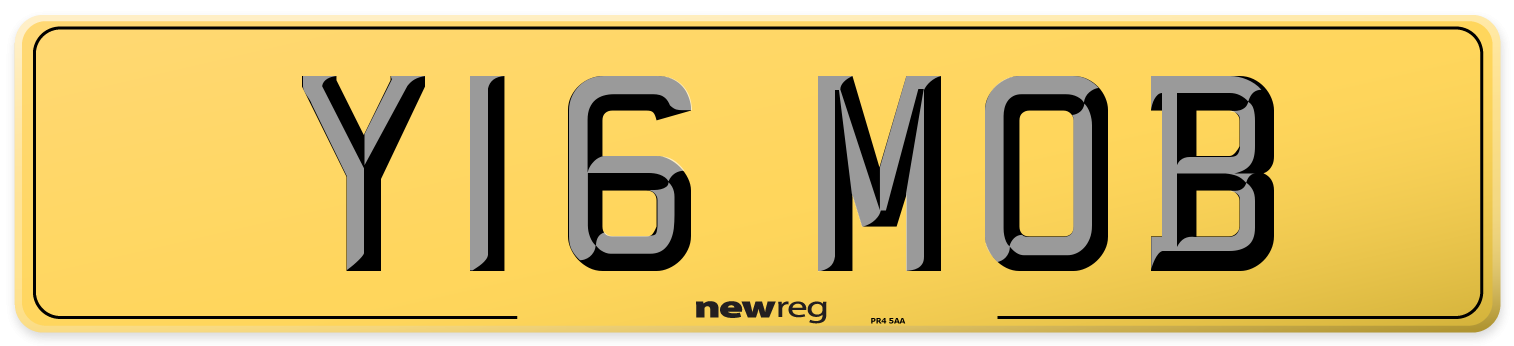 Y16 MOB Rear Number Plate