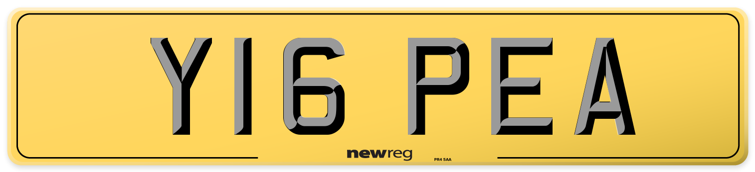 Y16 PEA Rear Number Plate