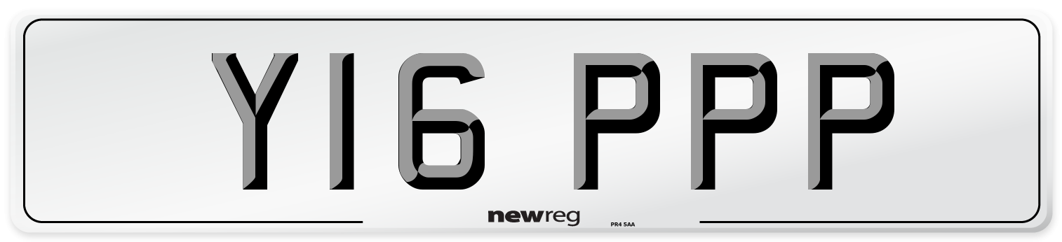 Y16 PPP Front Number Plate