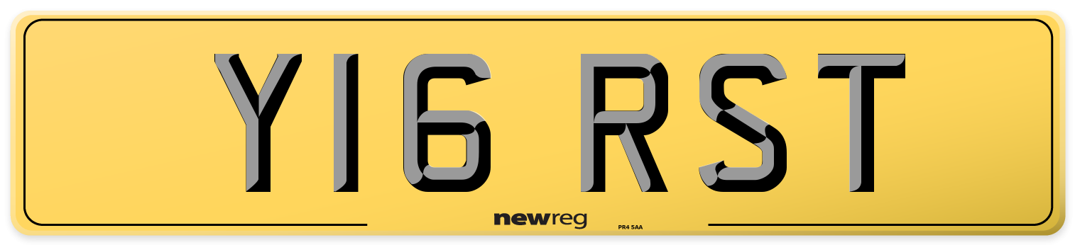 Y16 RST Rear Number Plate