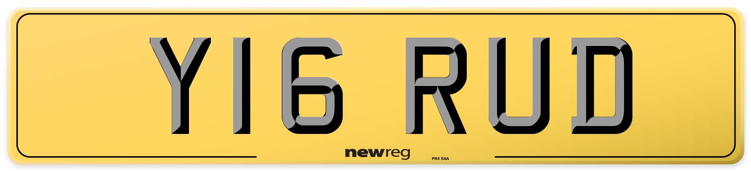 Y16 RUD Rear Number Plate