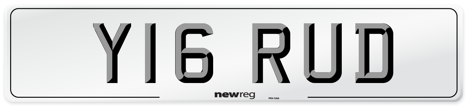 Y16 RUD Front Number Plate