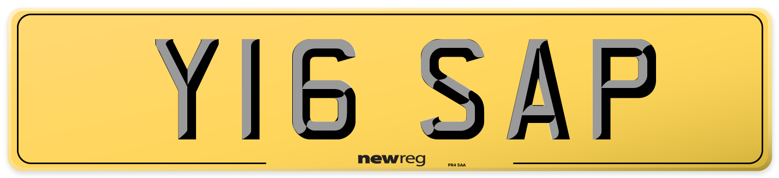 Y16 SAP Rear Number Plate