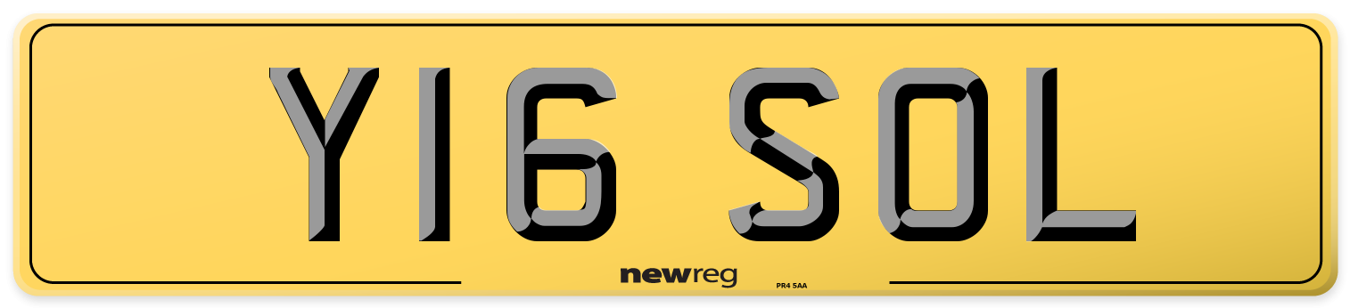 Y16 SOL Rear Number Plate