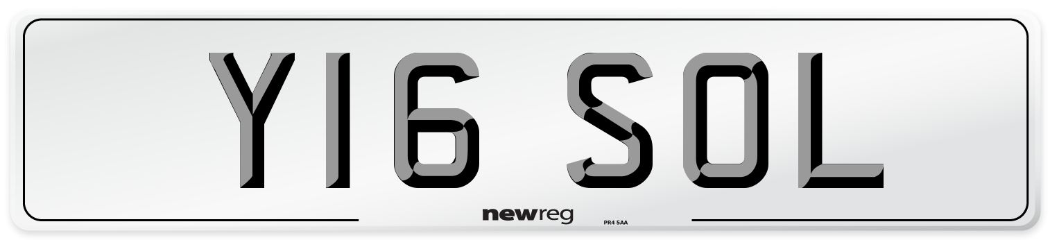 Y16 SOL Front Number Plate