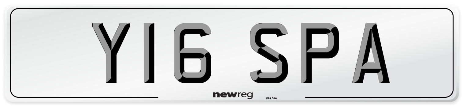 Y16 SPA Front Number Plate