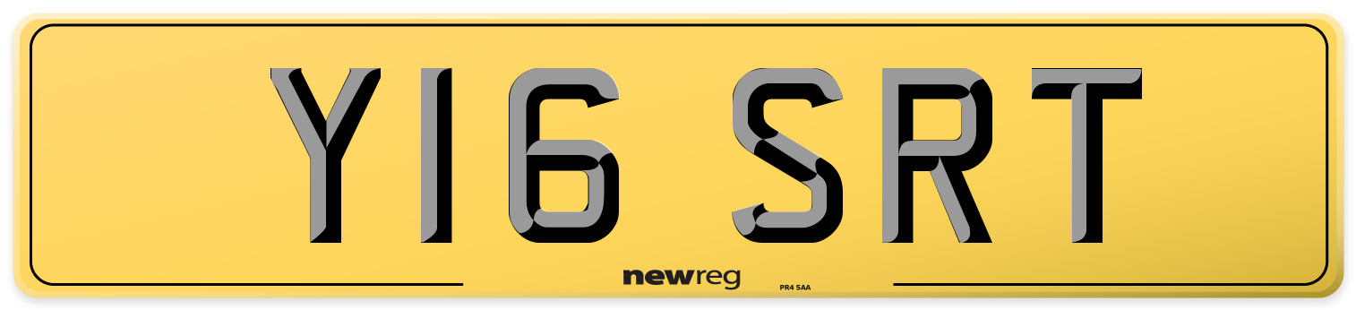 Y16 SRT Rear Number Plate