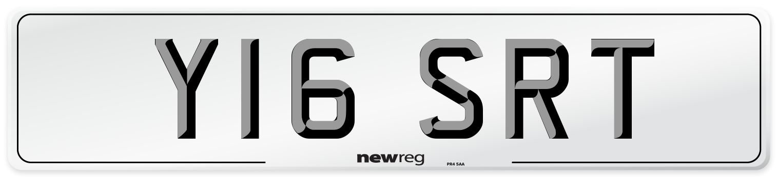 Y16 SRT Front Number Plate