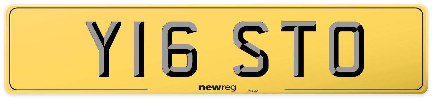 Y16 STO Rear Number Plate