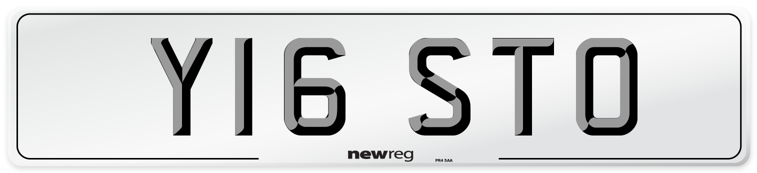 Y16 STO Front Number Plate