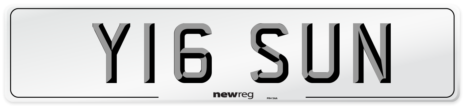 Y16 SUN Front Number Plate