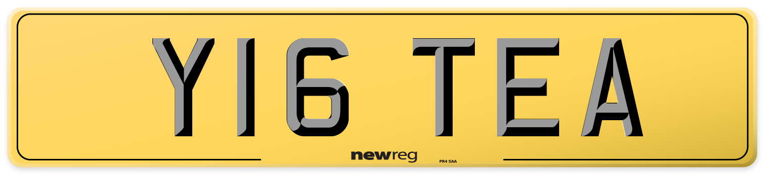 Y16 TEA Rear Number Plate
