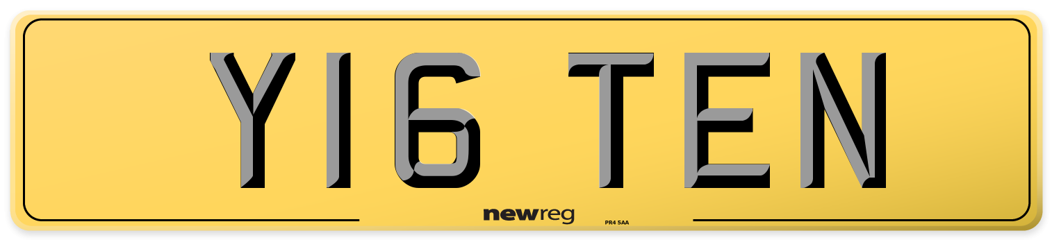 Y16 TEN Rear Number Plate