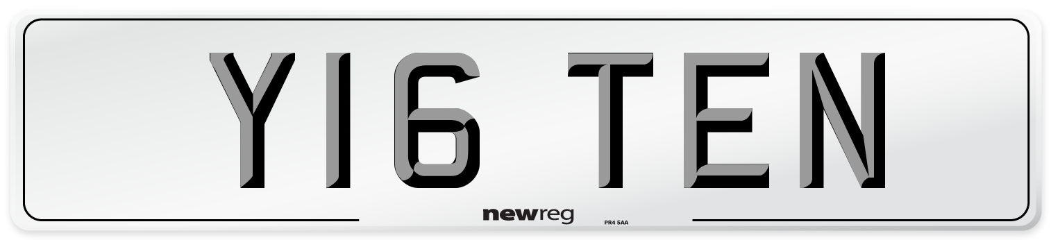 Y16 TEN Front Number Plate