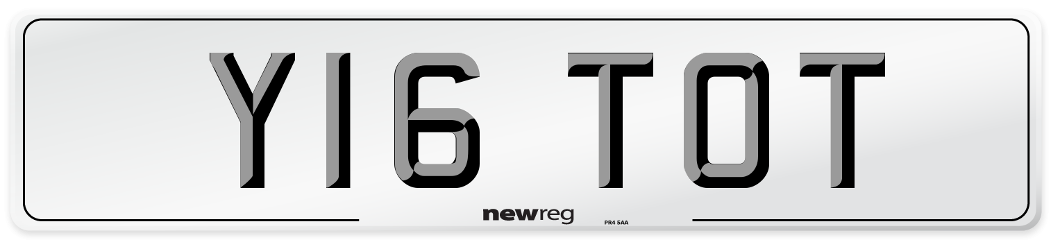 Y16 TOT Front Number Plate