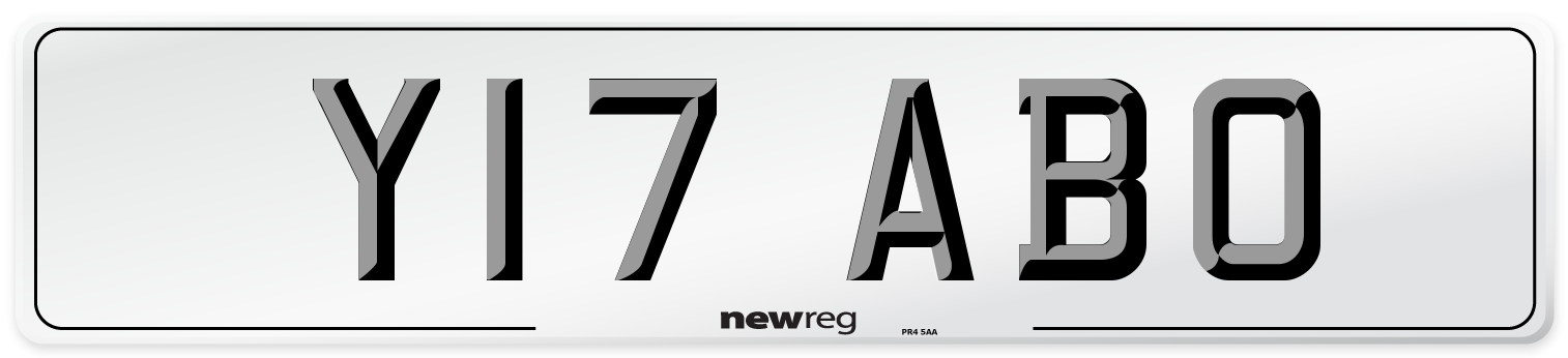 Y17 ABO Front Number Plate