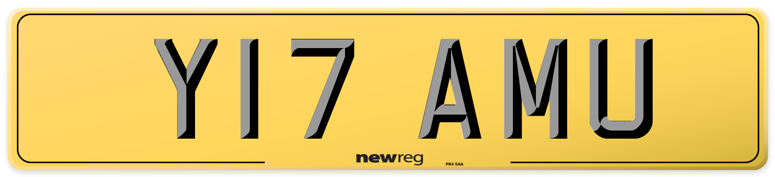 Y17 AMU Rear Number Plate