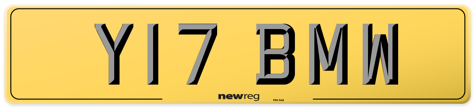 Y17 BMW Rear Number Plate