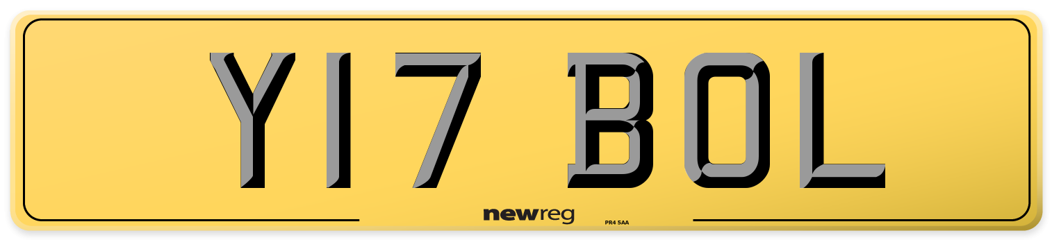 Y17 BOL Rear Number Plate