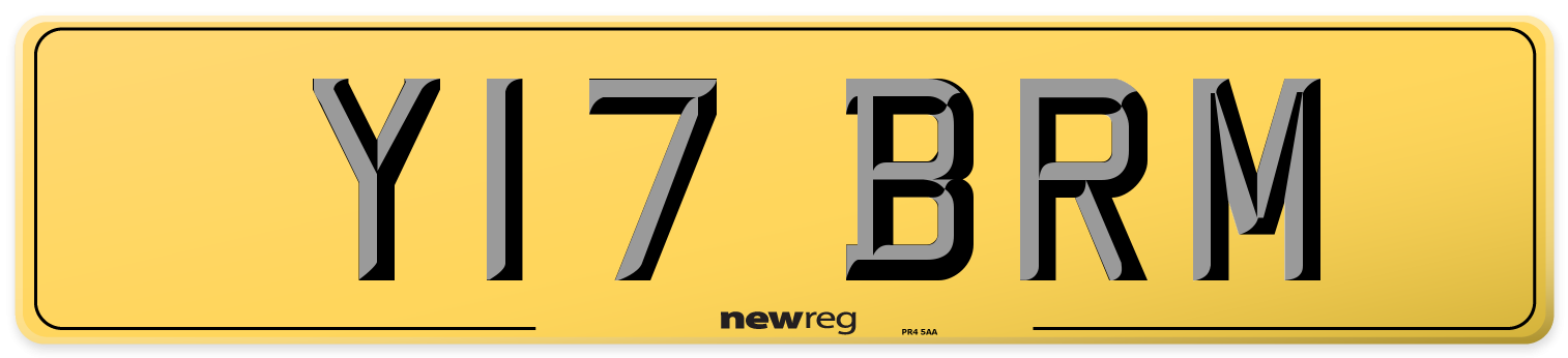 Y17 BRM Rear Number Plate